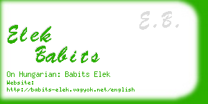 elek babits business card